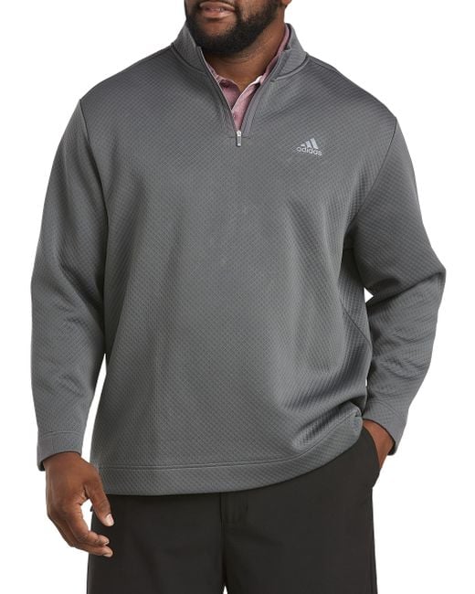 adidas Synthetic Big & Tall Golf Water-repellent Textured 1 4-zip Pullover  in Dark Grey (Gray) for Men - Lyst