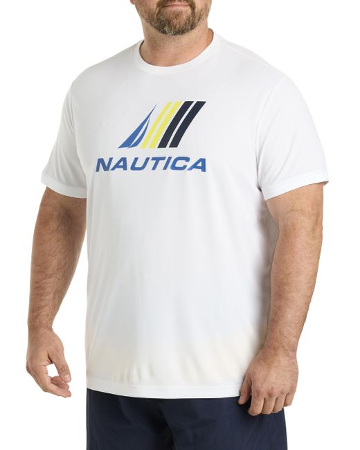 Nautica White Big & Tall Navtech Logo Graphic Tee for men