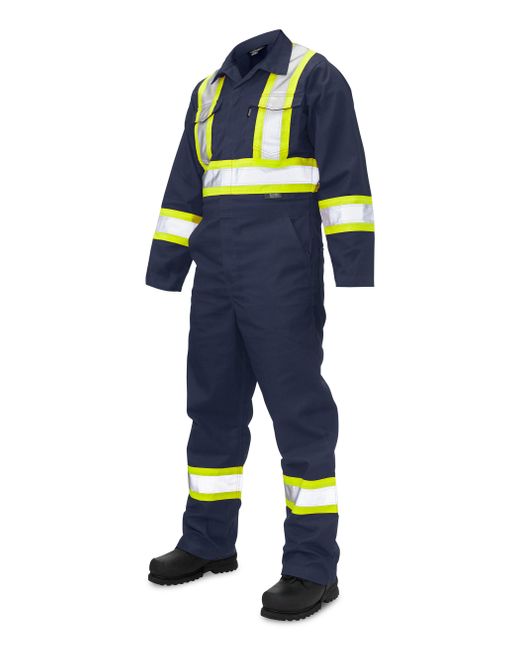 Tough Duck Blue Big & Tall Unlined Safety Coveralls for men