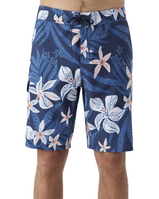 O'neill Sportswear Blue Big & Tall Lennox Floral Print Board Shorts for men