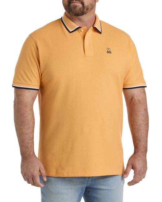 Psycho Bunny Orange Big & Tall Kingsbury Piqu Polo Shirt for men