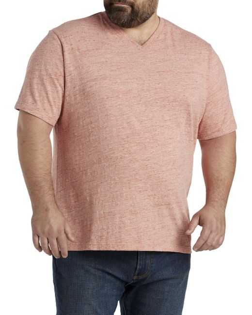 Tall Cotton-linen Blend V-neck T-shirt 
