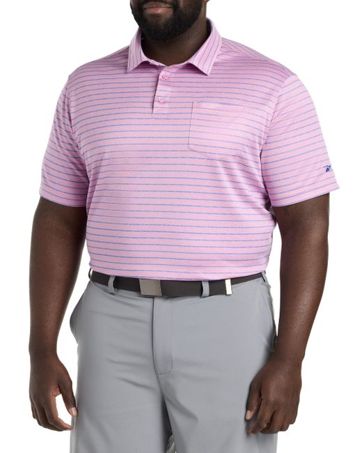 Reebok Purple Big & Tall Multi Stripe Performance Polo Shirt for men