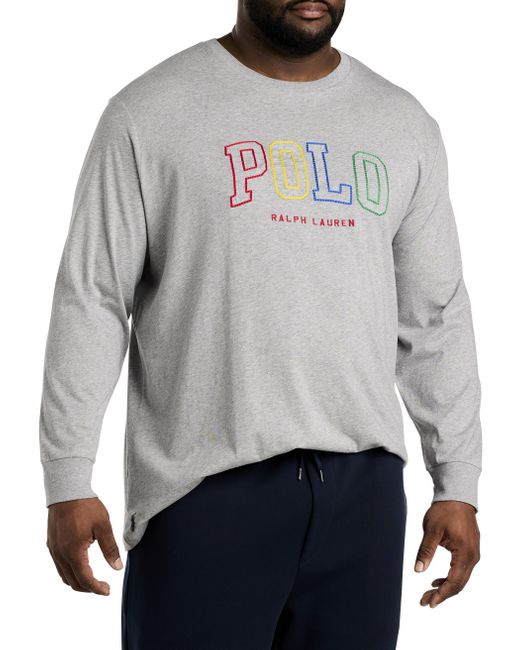 Polo Ralph Lauren Gray Big & Tall Polo Logo Long-sleeve T-shirt for men