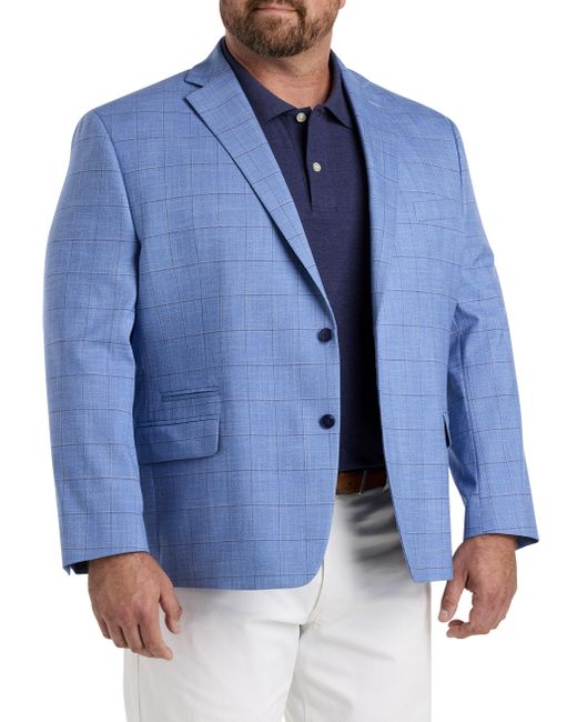 Michael Kors Blue Big & Tall Windowpane Sport Coat for men