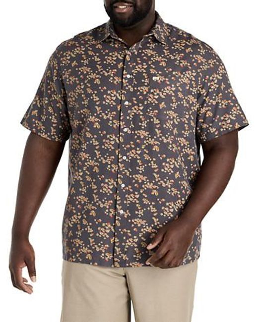 O'neill Sportswear Gray Big & Tall Eco Standard Floral Sport Shirt for men
