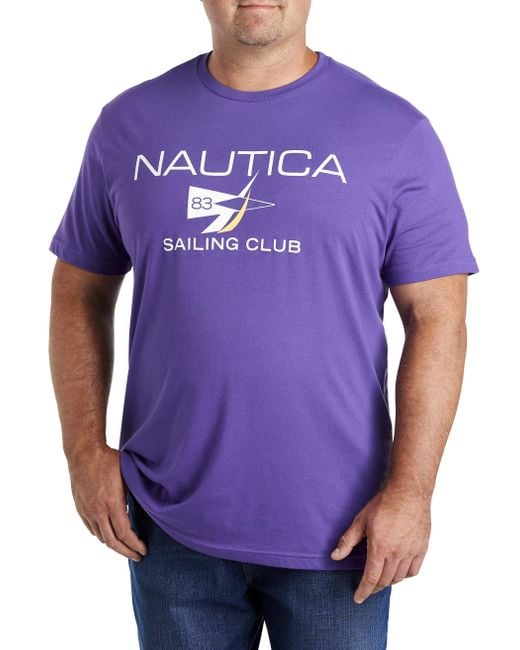 Nautica Big & Tall Logo Graphic Tee in Purple for Men | Lyst