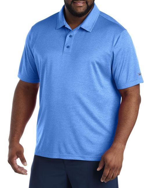 Reebok Big & Tall Speedwick Performance Heather Polo in Blue for