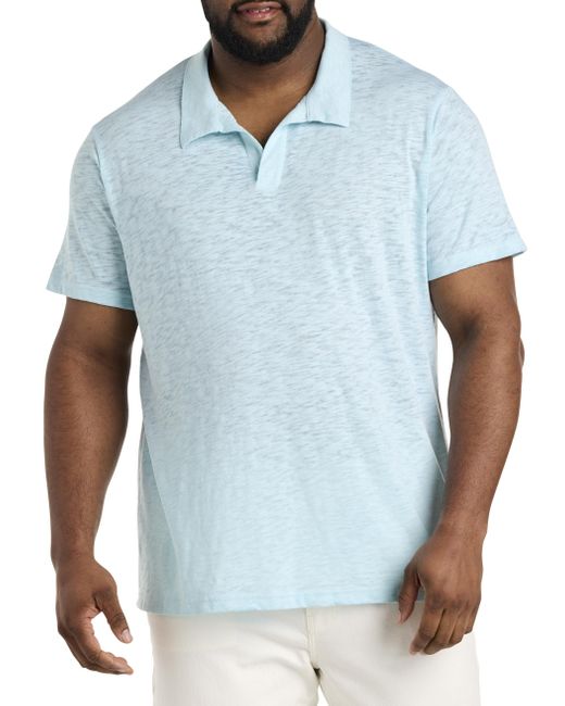 Lucky Brand Blue Big & Tall Burnout Slub Jersey Polo Shirt for men