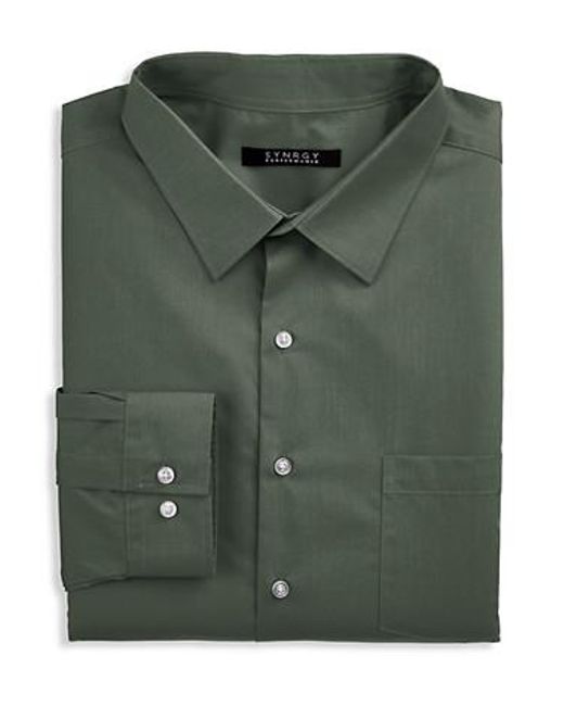 Synergy Green Big & Tall Performance Heather Dress Shirt for men