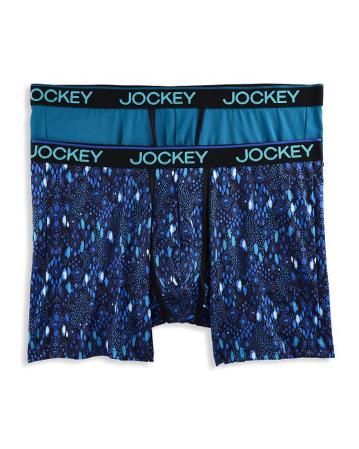 Jockey Big & Tall 2-pk Chafe-proof Micro Boxer Briefs in Blue for