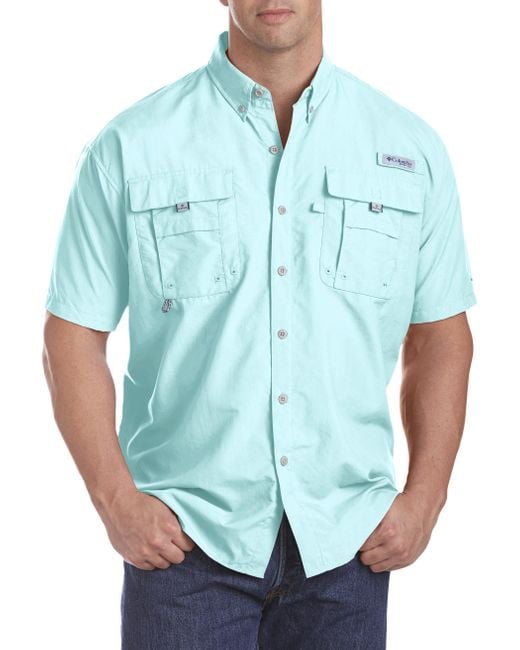 Columbia Blue Big & Tall Pfg Bahama Ii Short-sleeve Sport Shirt for men