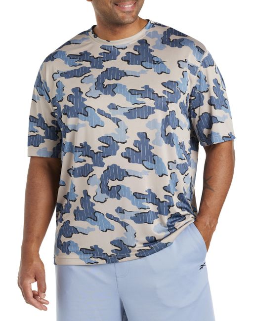 Reebok Blue Big & Tall Performance Camo T-shirt for men