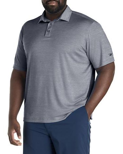 Reebok Blue Big & Tall Performance Heather Polo Shirt for men