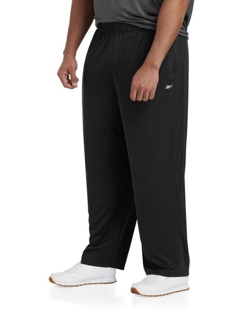 Reebok Big & Tall Performance Double-knit Open-hem Pants in Black for Men |  Lyst