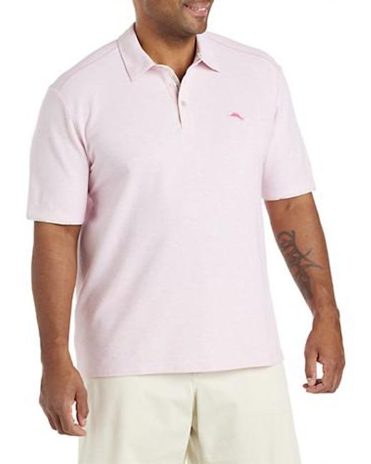 Tommy Bahama White Big & Tall Heavenly Blooms Five O'Clock Islandzone Polo Shirt for men