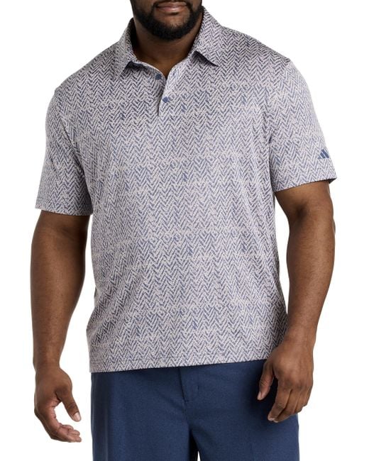 Adidas Gray Big & Tall Fairway Jacquard Polo Shirt for men