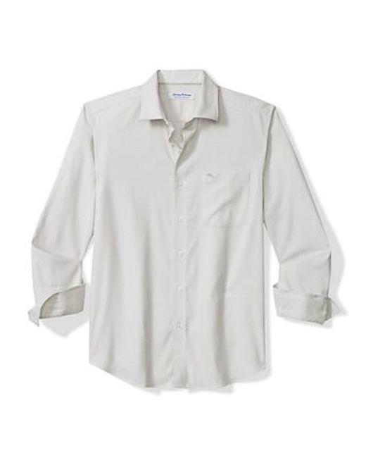 Tommy Bahama Gray Big & Tall Sarasota Stretch Ventura Coast Sport Shirt for men