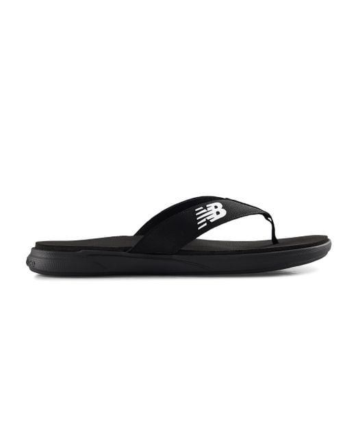 New Balance Black Big & Tall Thong Logo Sandals for men