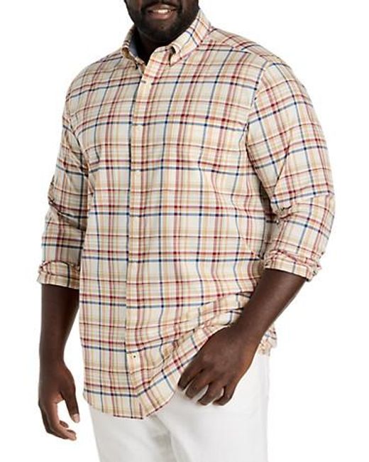 Nautica Natural Big & Tall Plaid Sport Shirt for men