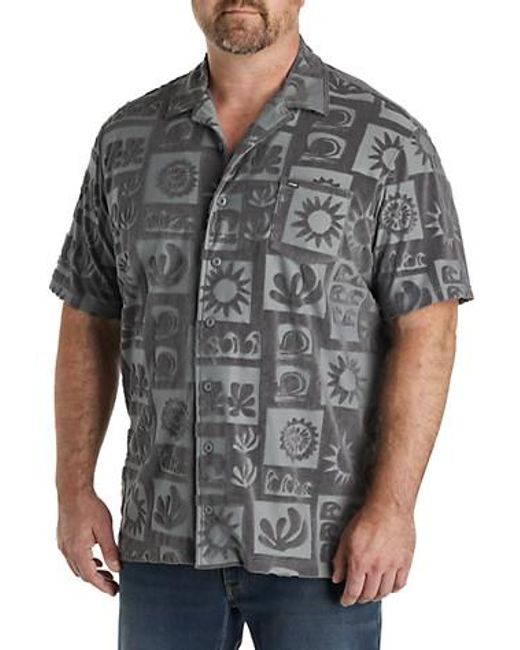 O'neill Sportswear Gray Big & Tall O'Riginals Era Jacquard Knit Sport Shirt for men