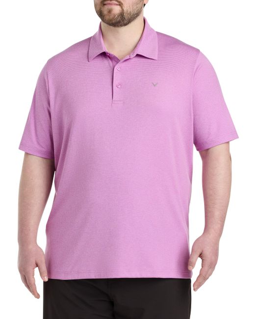 Callaway Apparel Pink Big & Tall Classic Jacquard Golf Polo Shirt for men