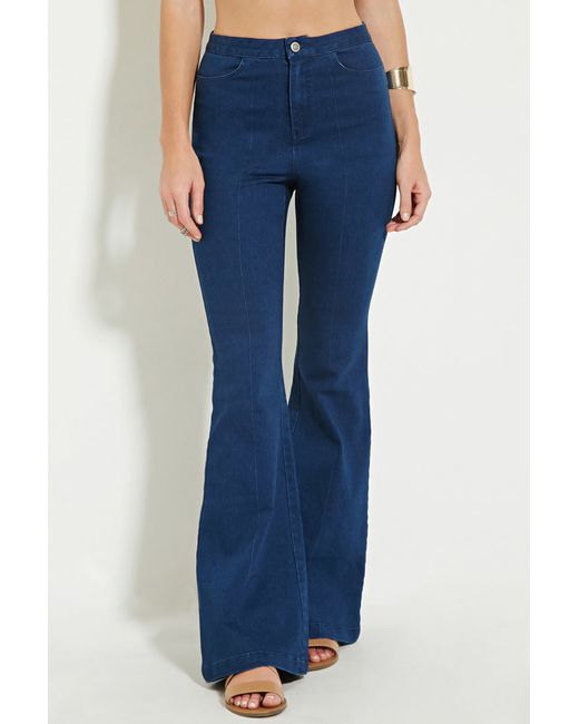 Flare High-waisted Jeans in Dark Denim 