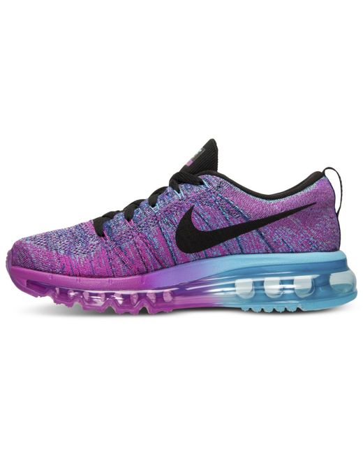 Nike Blue Women's Flyknit Air Max Running Sneakers From Finish Line