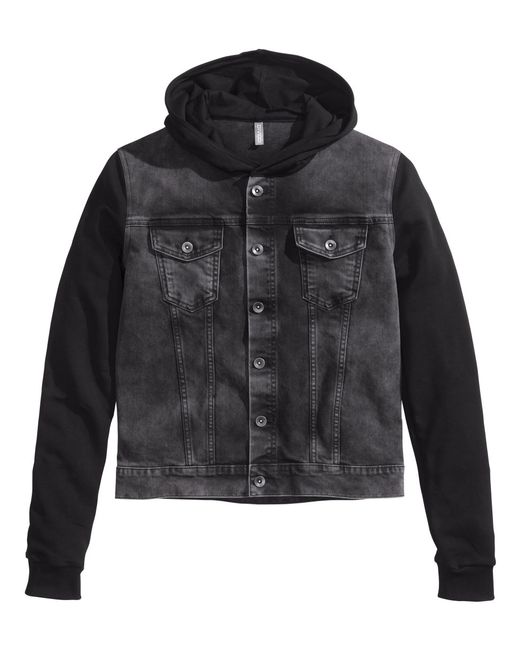 Buy Lavnis Mens Winter Denim Hooded Jacket Slim Fit Casual Jacket Button  Down Distressed Jeans Coats Outwear Black 2XL at Amazonin