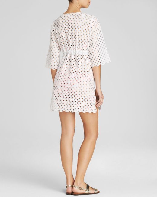 Tory Burch Broiderie Eyelet Swim Cover Up in White | Lyst