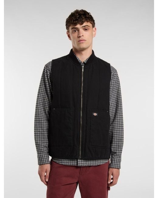 Veste Sans Manches Matelassée En Toile, Homme, Taille Dickies pour homme en coloris Black