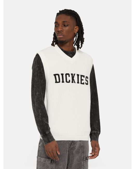 Dickies White Melvern Knitted Vest for men