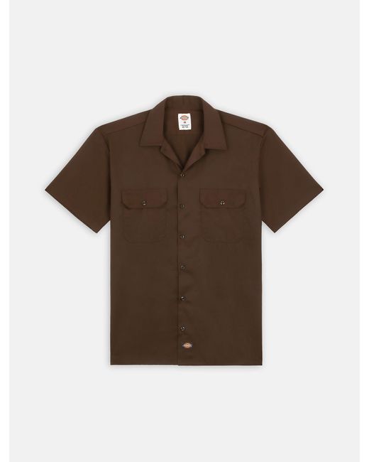 Dickies Brown Short Sleeve Work Shirt for men