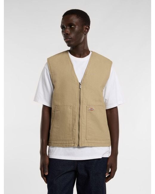 Dickies Gepolsterte Duck Canvas Weste, Herren, Größe in Natural für Herren
