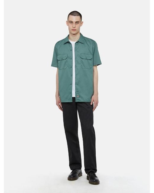 Dickies Green Short Sleeve Work Shirt for men