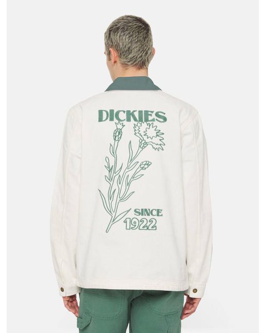 Dickies White Lucas Waxed Puffer Jacket for men