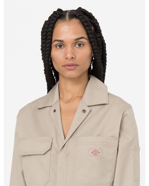 Dickies Natural Haughton Langarm Coverall Frau Sand Size Xs