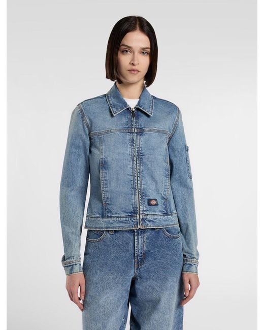 Veste En Jean Slim, Femme, Taille Dickies en coloris Blue