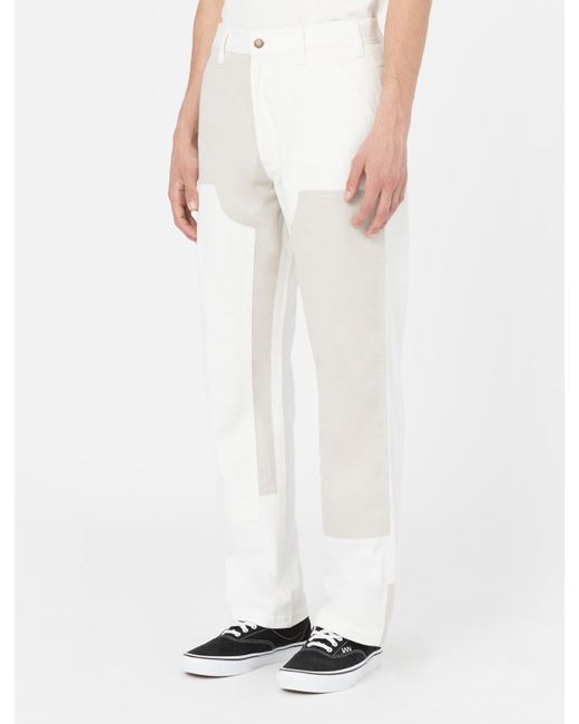 Dickies White Eddyville Double Knee Trousers for men