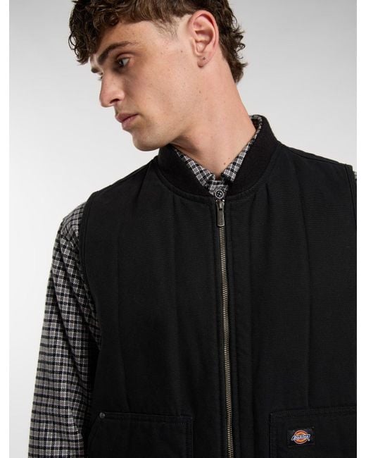 Veste Sans Manches Matelassée En Toile, Homme, Taille Dickies pour homme en coloris Black