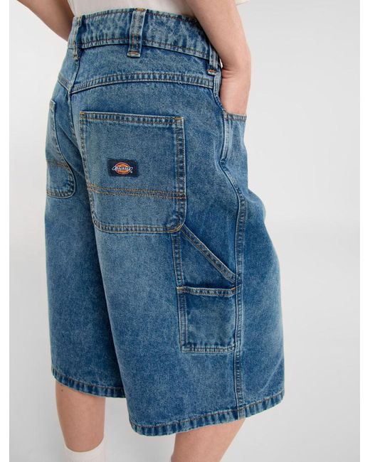 Dickies Blue Denim Carpenter Jorts, Damen, Größe