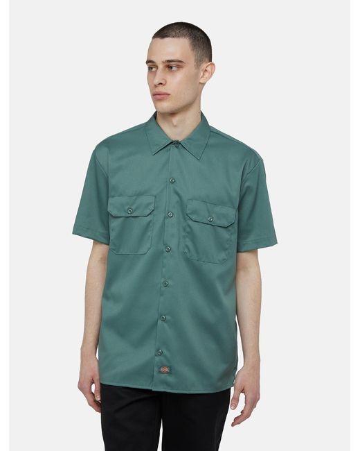 Dickies Green Short Sleeve Work Shirt for men