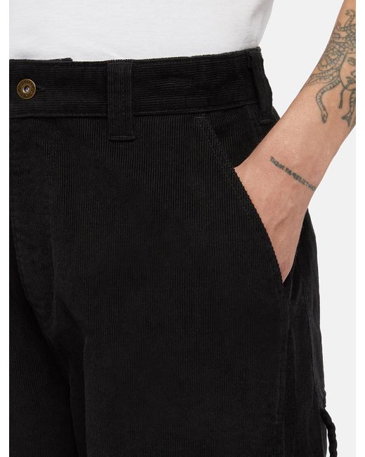 Dickies Black Corduroy Carpenter Trousers for men