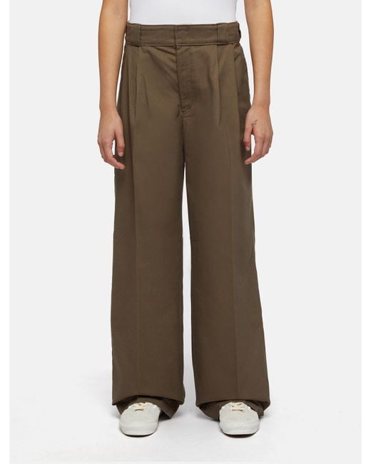 Dickies Brown Pleated Multi-pocket Work Trousers