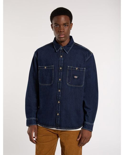 Chemise En Jean À Manches Longues Mechanic, Homme, Taille Dickies pour homme en coloris Blue