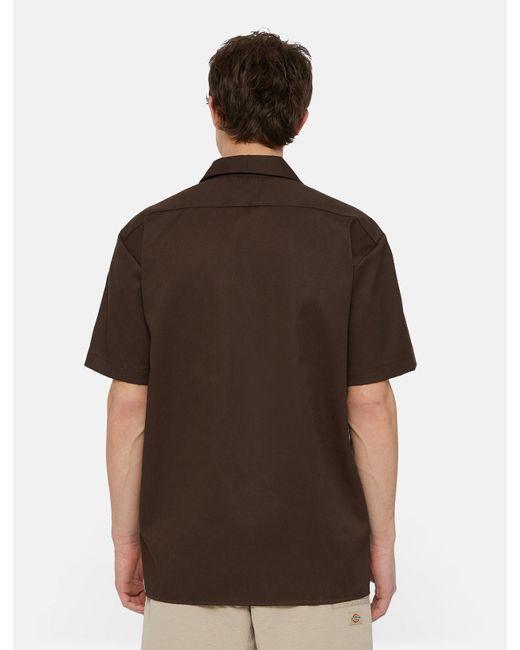 Dickies Brown Short Sleeve Work Shirt for men