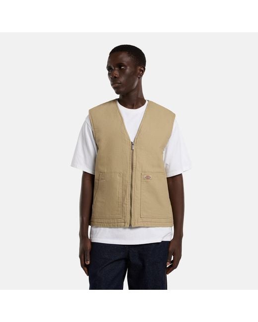 Dickies Gepolsterte Duck Canvas Weste, Herren, Größe in Natural für Herren