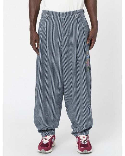Dickies Gray X Brain Dead Hickory Stripe Balloon Leg Denim Pants for men
