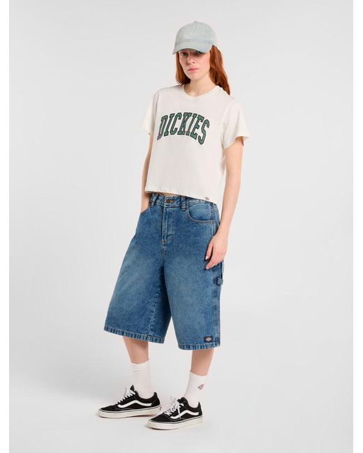 Dickies Blue Denim Carpenter Jorts, Damen, Größe
