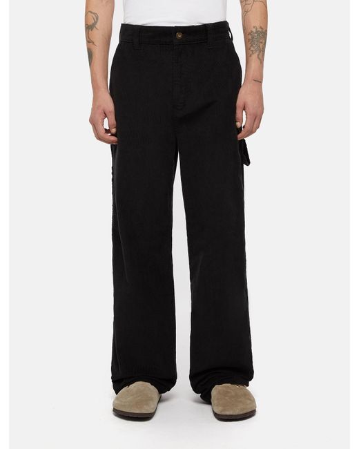 Dickies Black Corduroy Carpenter Trousers for men